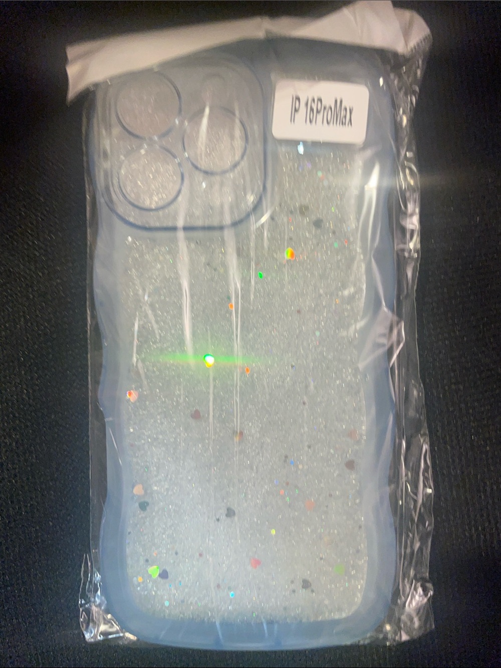 Clear Glitter Blue iPhone 16 Pro Max Protective Case